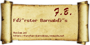 Fürster Barnabás névjegykártya
